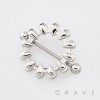 HALLOWEEN SPIKE CLAW FANG NIPPLE SHIELD 316L SURGICAL STEEL NIPPLE RING